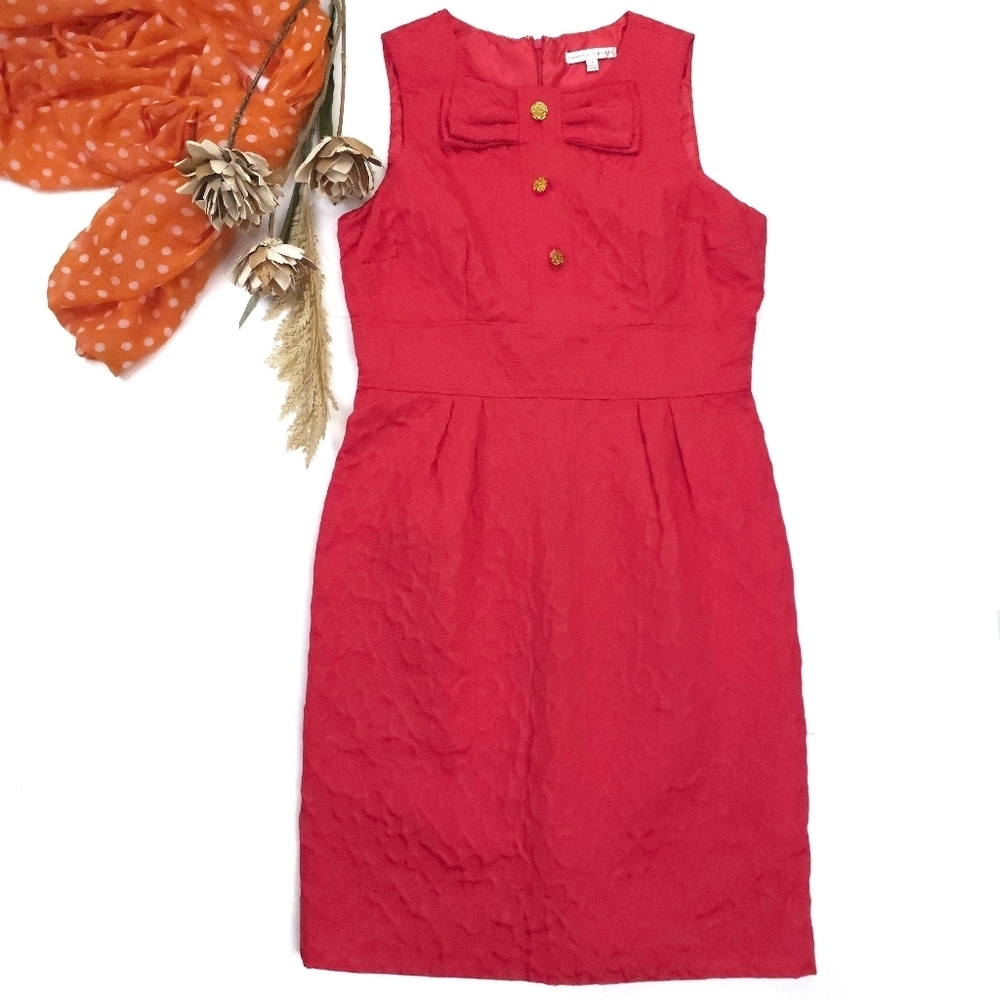 Sandra Darren Elegant Red Sleeveless Dress Sz 10